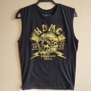 Harley Davidson Muscle Tee Black Milwaukee‎ Metal Size M